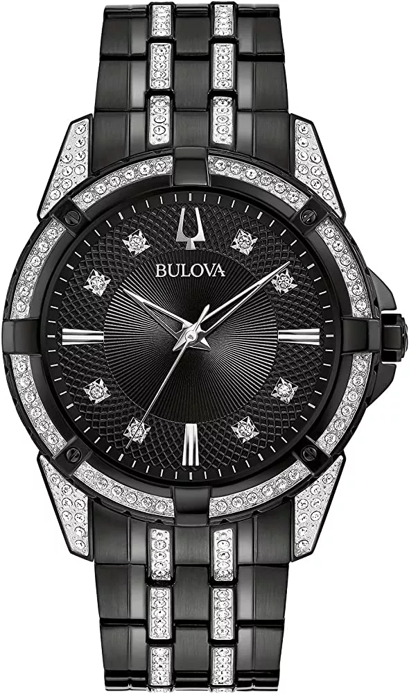 MSP: 103167 BULOVA Crystal Watch Black 42MM 12,650,000