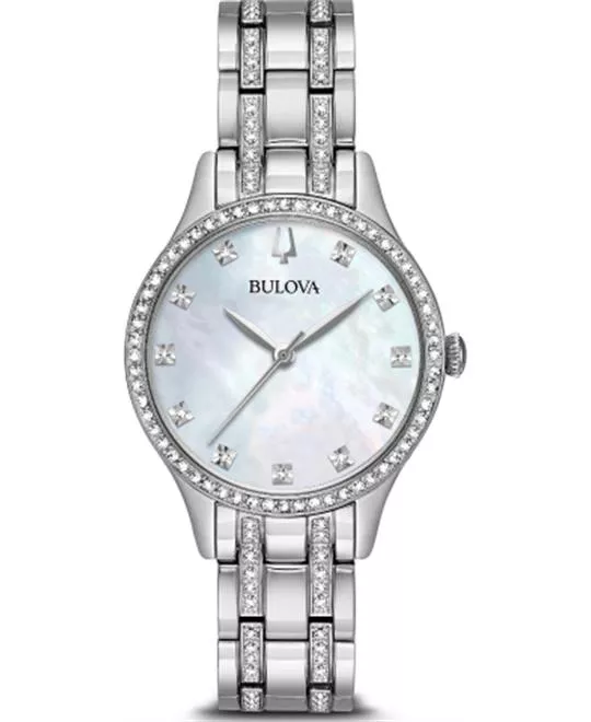 Bulova Crystal White Watch 32mm
