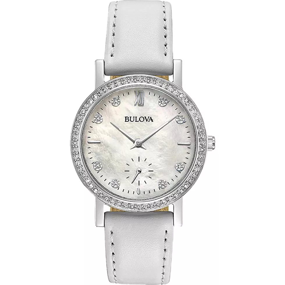 Bulova Crystal White Watch 32mm