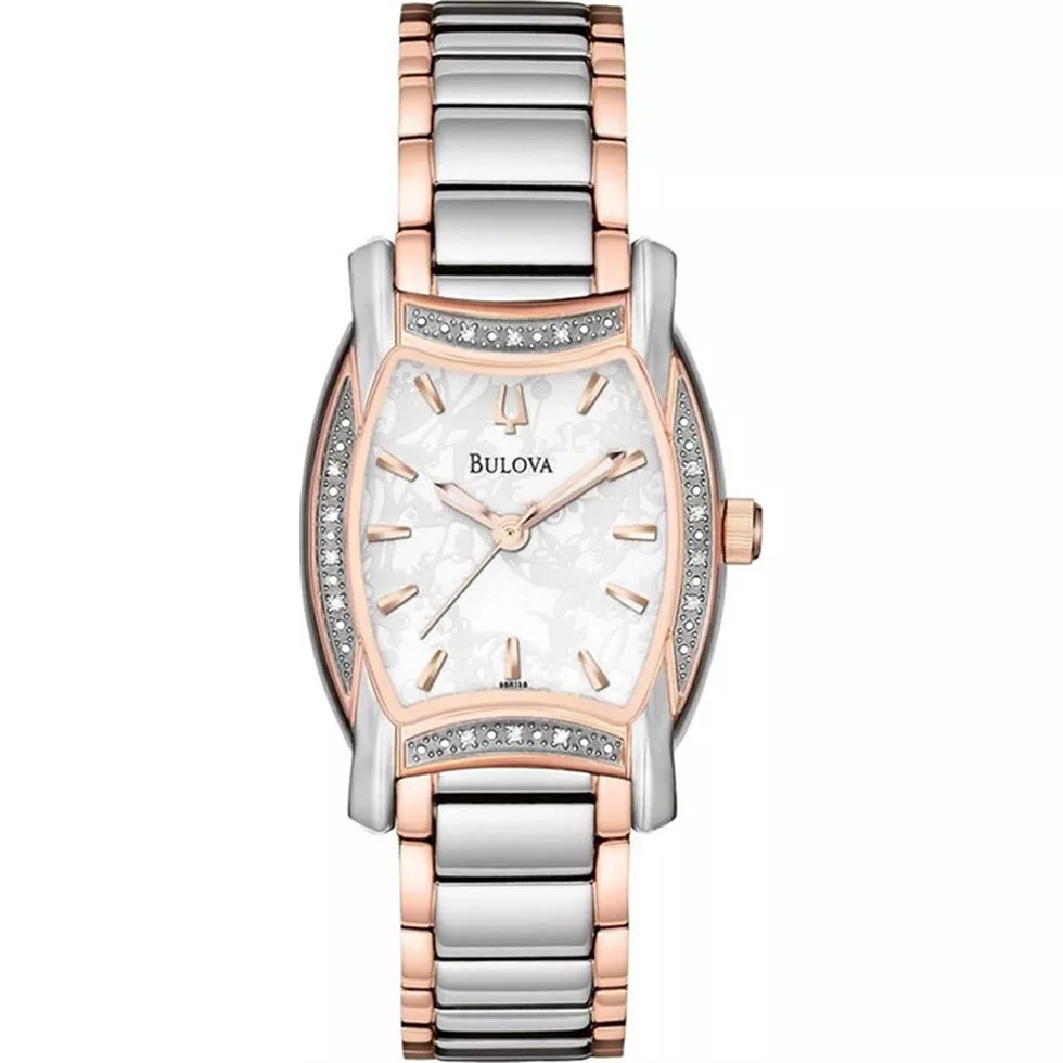 Bulova Diamond Case White Watch 26mm