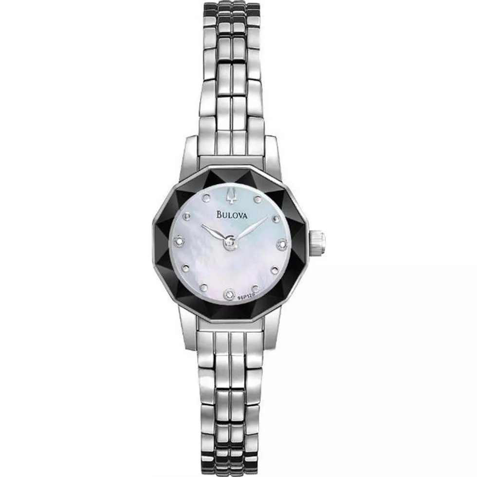 Bulova Diamond Faceted Mother of Pearl Watch 21mm
