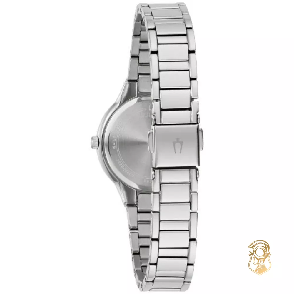 Bulova Diamond Quartz Silver Stainless Steel Watch 30mm