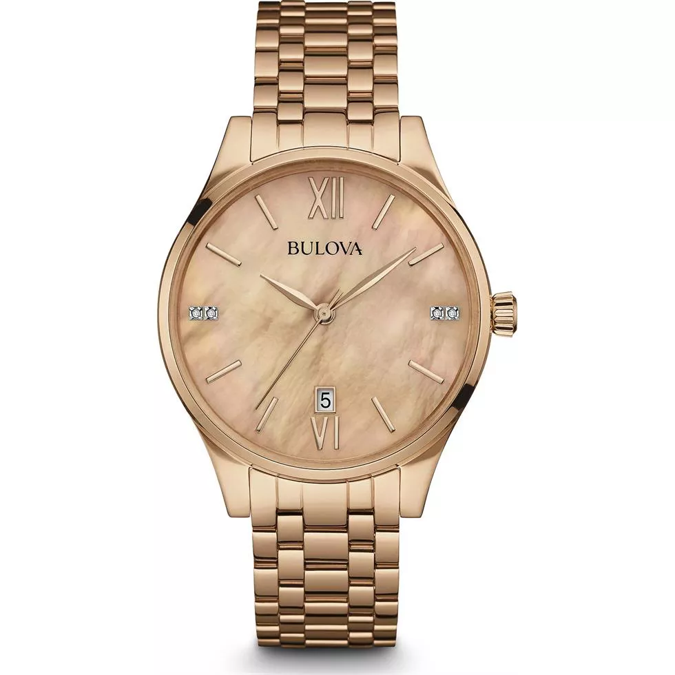 Bulova Diamond Rose Gold Watch 36mm