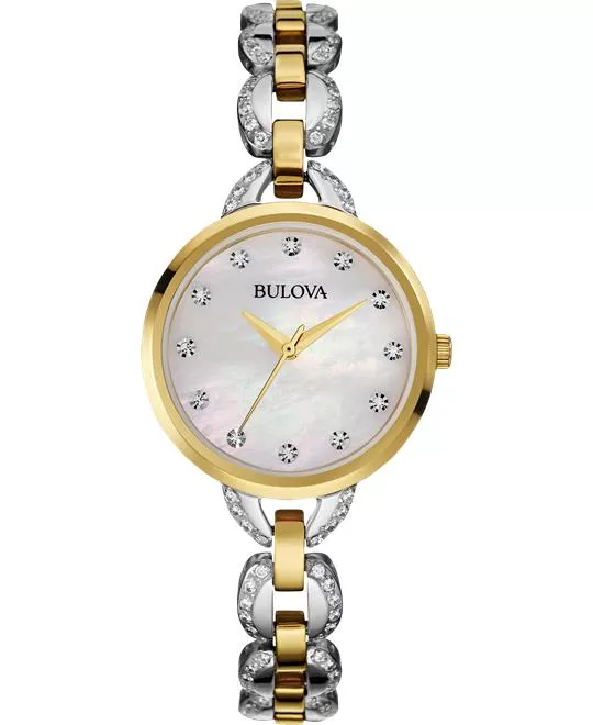Bulova Facets Crystal Gold-Tone Watch 28mm 