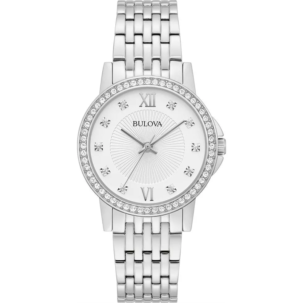 Bulova Ladies White Watch 32mm