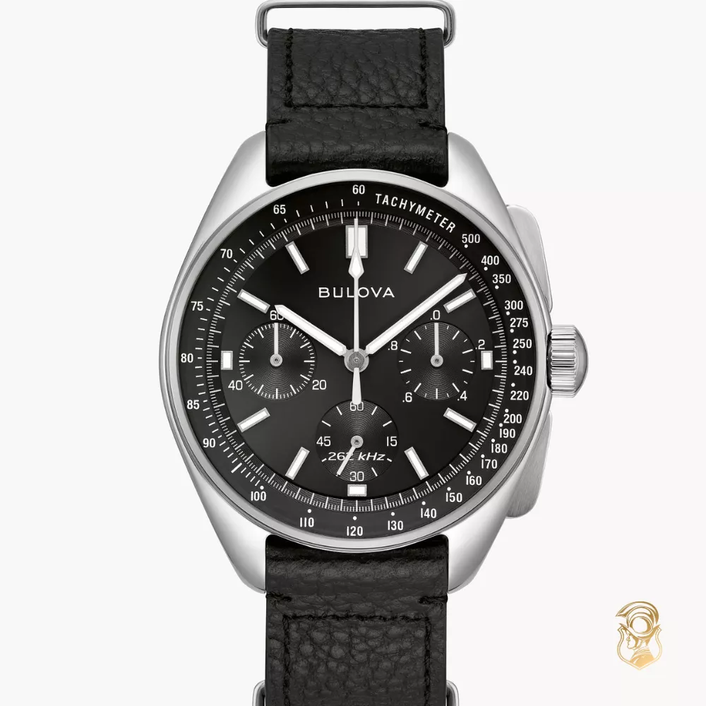 Bulova Lunar Pilot Black - Tone Chronograph Watch 43mm