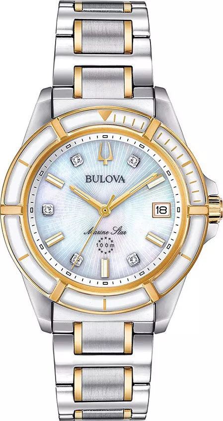 MSP: 89968 Bulova Marine Diamond Watch 34mm 11,260,000