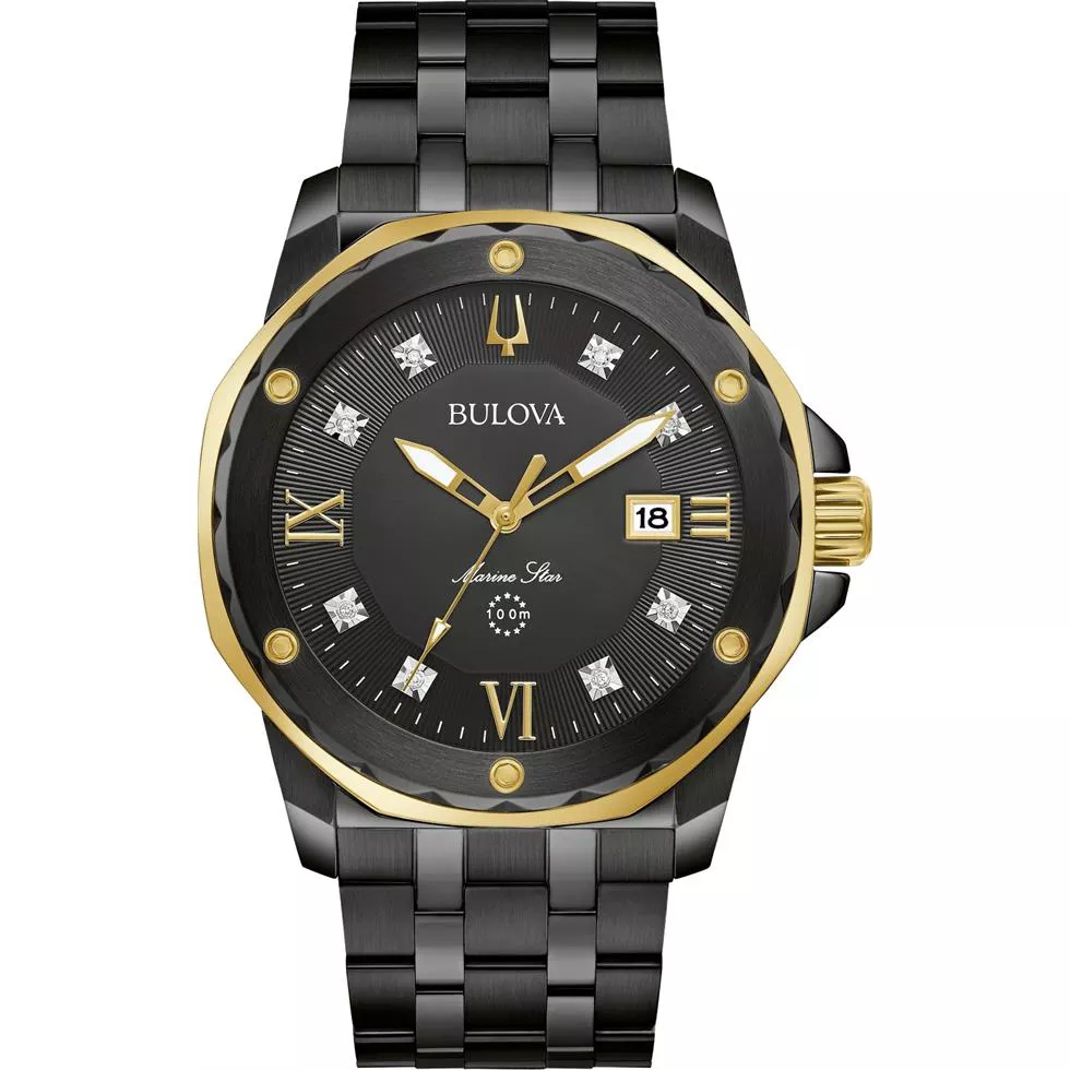 Bulova Marine Star Black Tone Watch 44mm