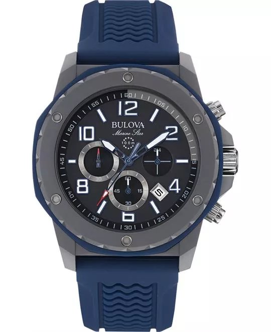 Bulova Marine Chronograph Silicone Watch 44mm 