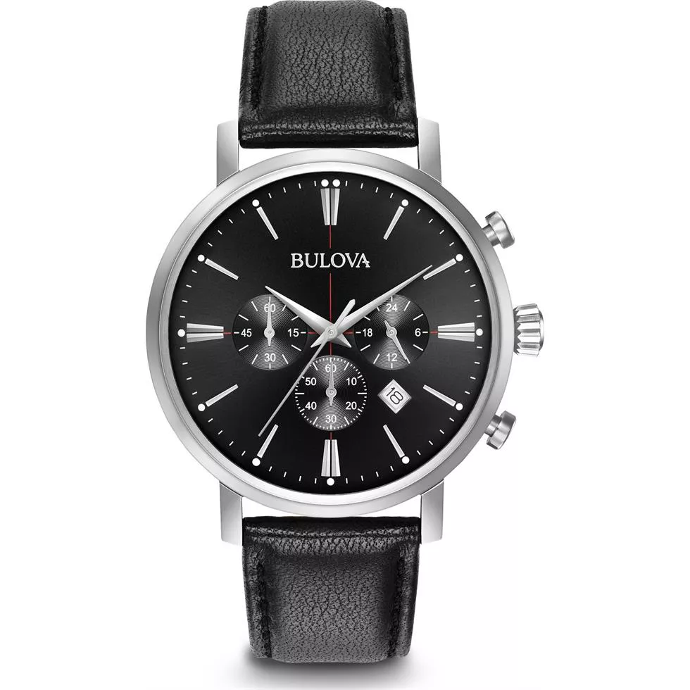 Bulova Men's Quartz Leather Watch 41mm