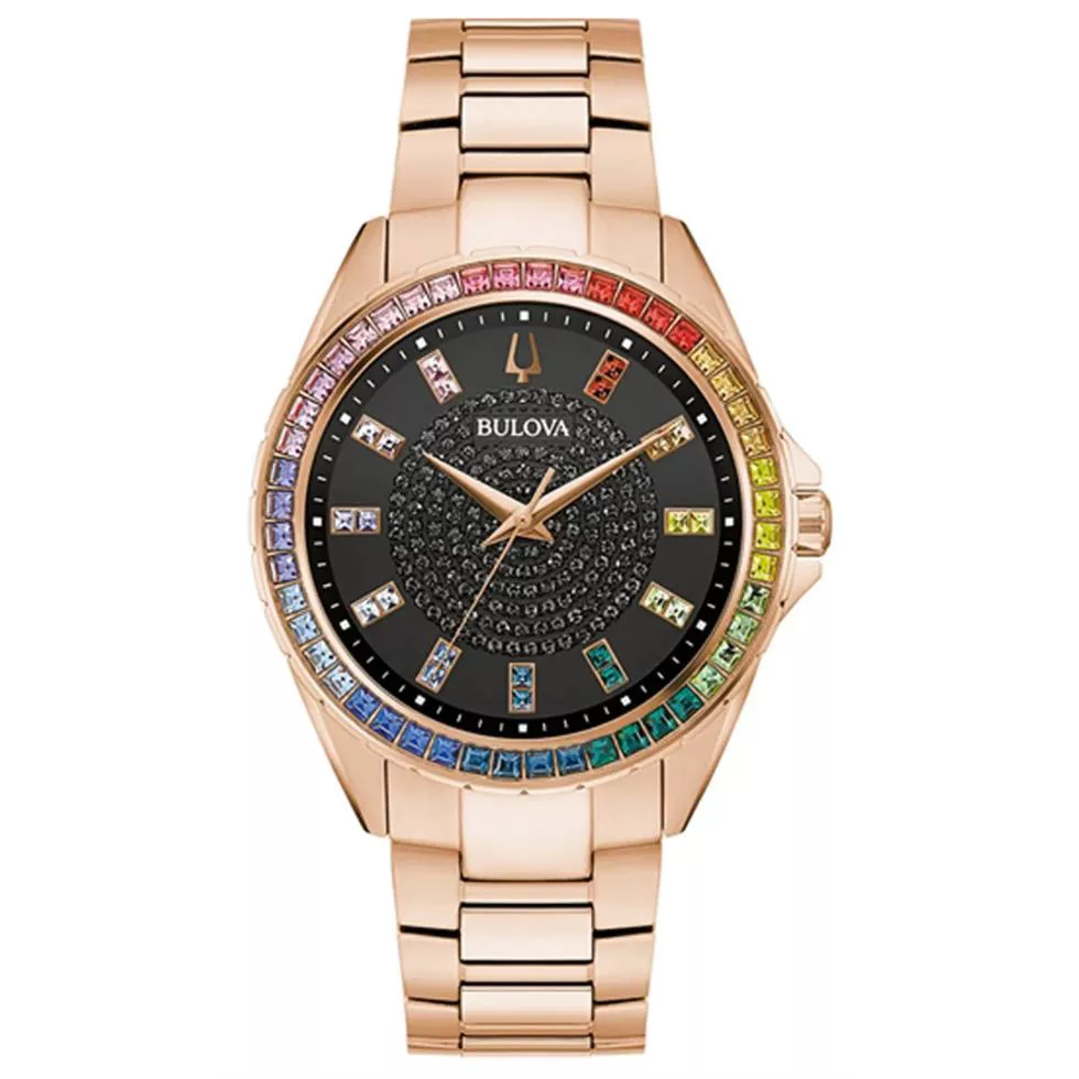 Bulova Phantom  Crystal Champagne Dial Men's Rose- Tone Watch 40mm