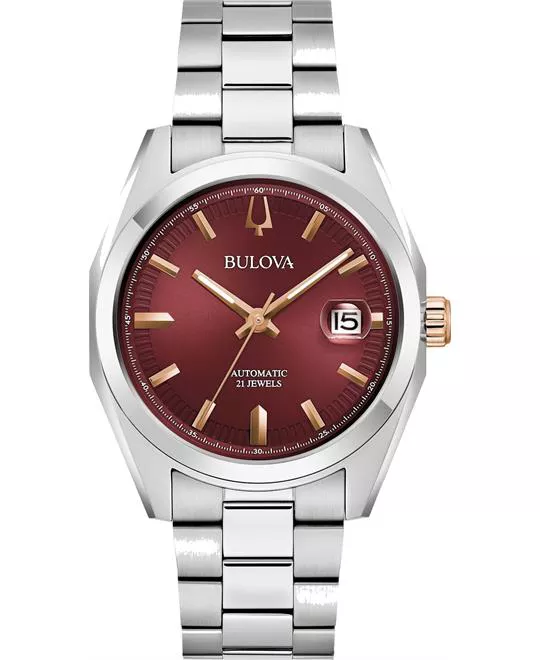 Bulova Surveyor Silver Tone Watch 39mm