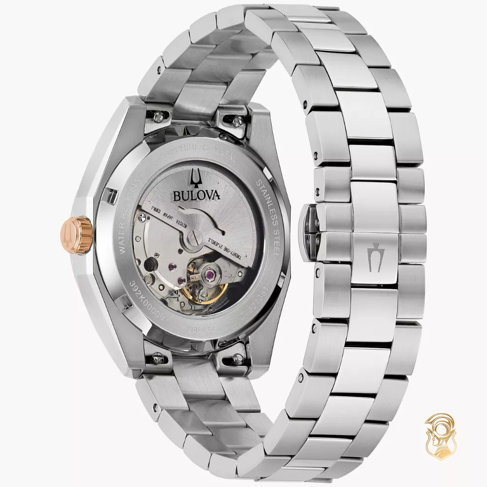 Bulova Surveyor Silver Tone Watch 39mm