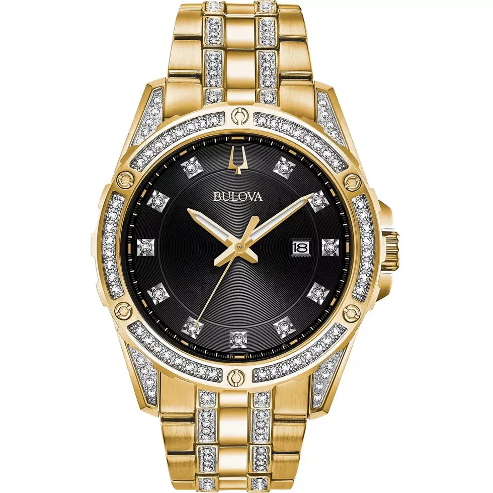 Bulova Swarovski Crystal Watch 42mm