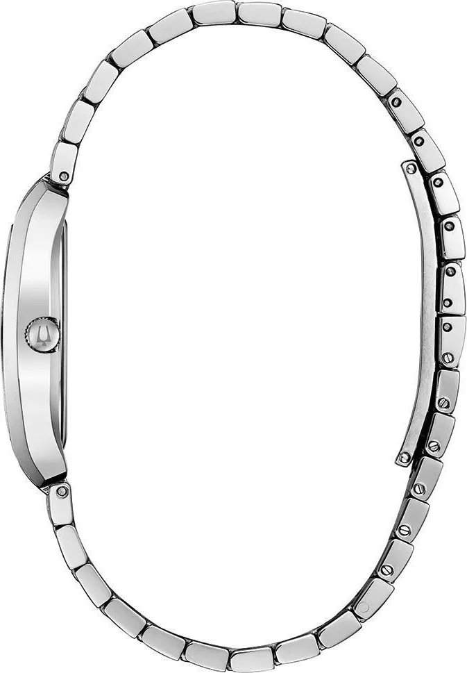 Bulova Tourneau Silver Tone Bracelet Watch 27mm