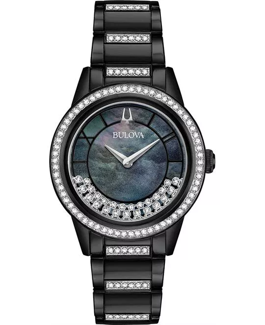 Bulova Turnstyle Black Crystal Watch 32.5mm