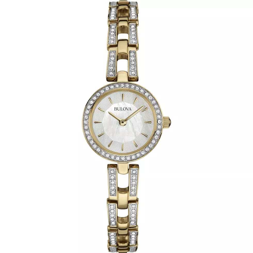 Bulova Crystal Accent Gold-Tone Watch 23mm 