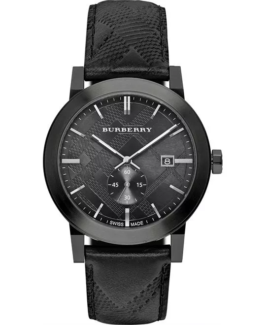  Burberry City Leather Mens Watch 42mm