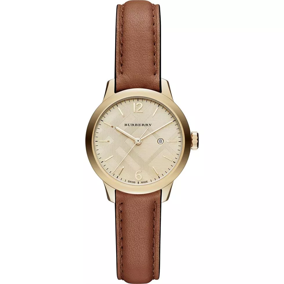 BURBERRY Champagne Leather Ladies Watch 32mm