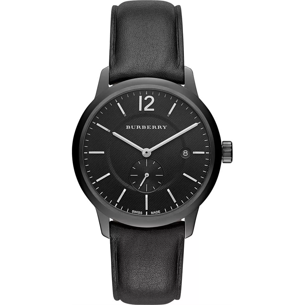 Burberry Men's Swiss Black Leather Strap Watch 40mm 