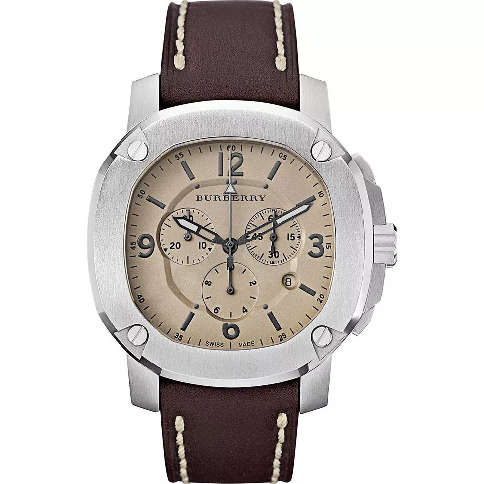 Burberry The Britain Men's Swiss Leather Strap Watch 47mm