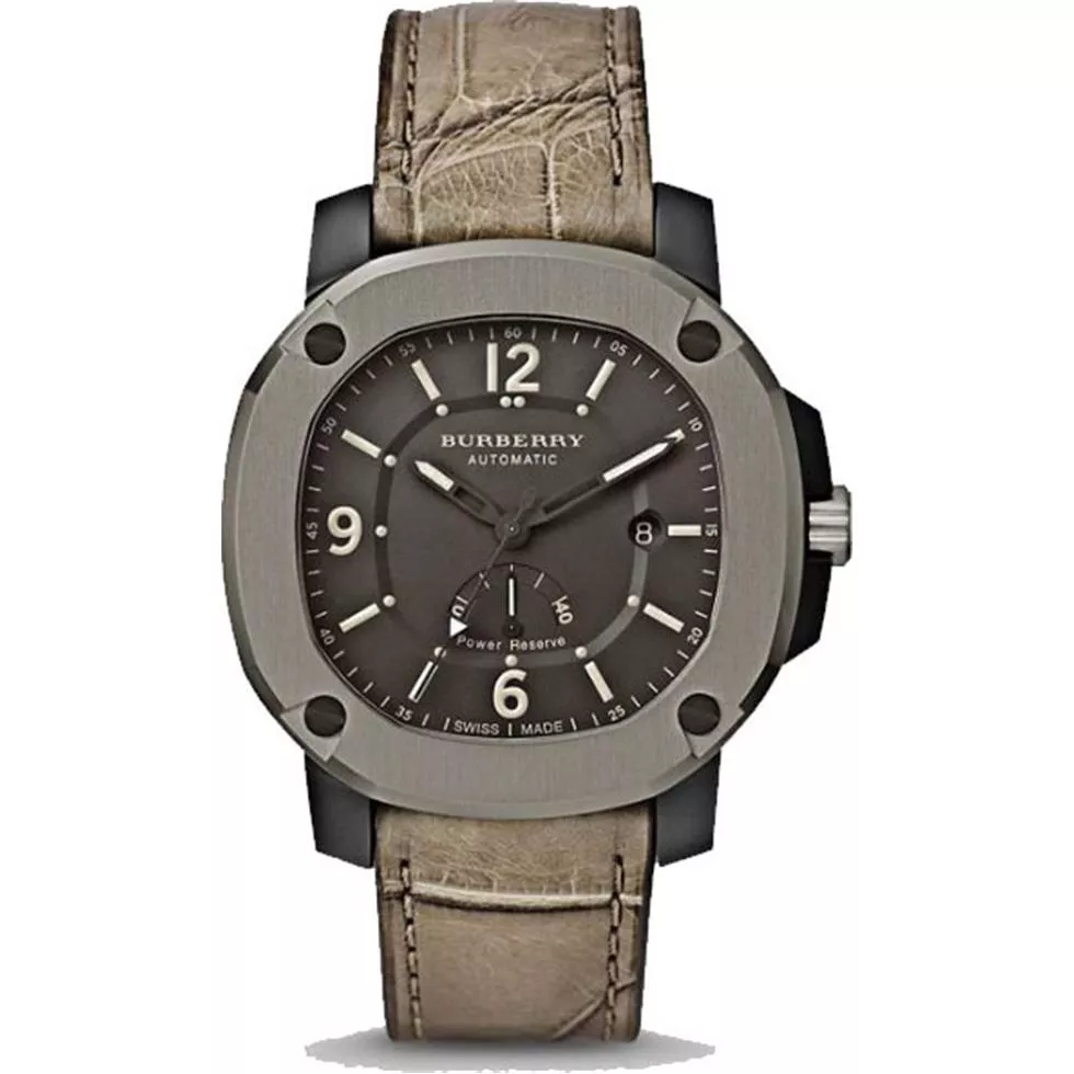 Burberry The Britain Automatic Olive Alligator Watch47mm 