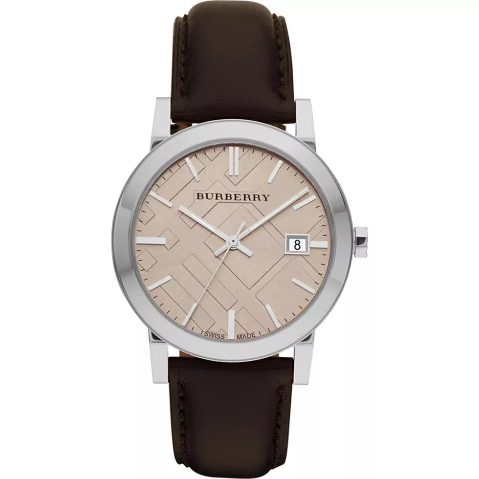 Burberry The City Brown Leather Mens Watch 38mm