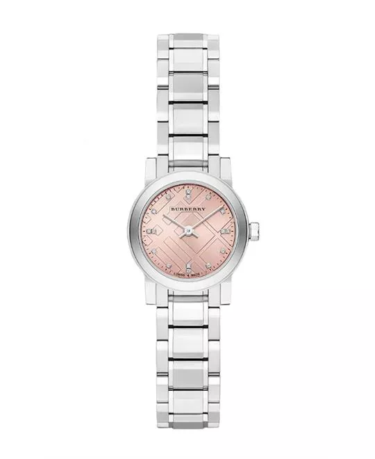 Burberry The City Diamond Pink Dial Ladies Watch 26mm
