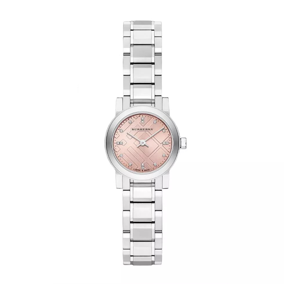 Burberry The City Diamond Pink Dial Ladies Watch 26mm