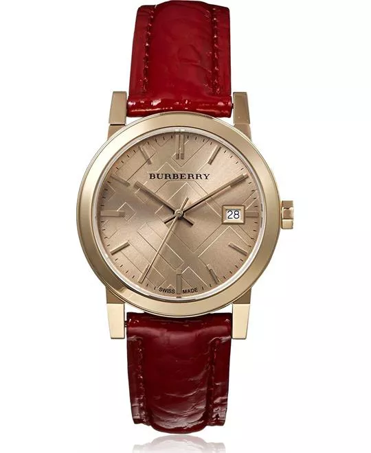 Burberry the City Gold Plated Red Women Watch 34mm