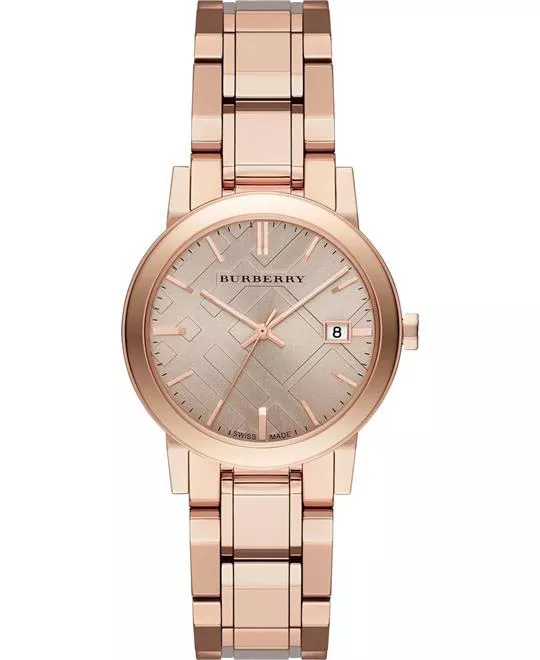 Burberry The City Rose Gold Ladies Watch 34mm 