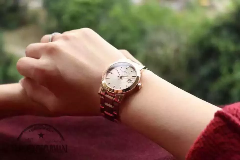 Burberry The City Rose Gold Ladies Watch 34mm 