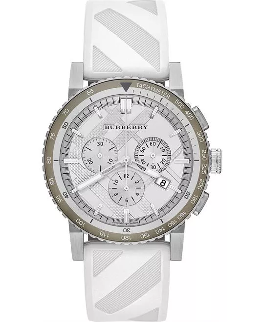 Burberry The City Unisex Chronograph Rubber Watch 42mm