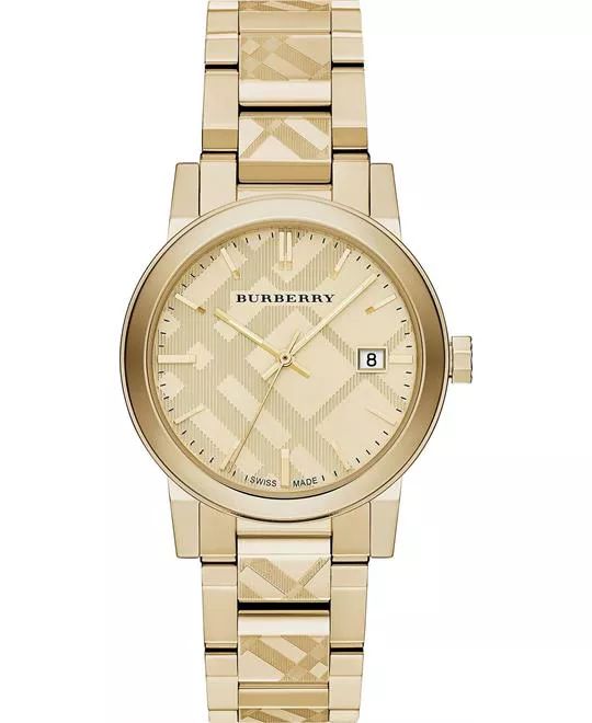 Burberry The City Unisex Swiss Gold Watch 38mm