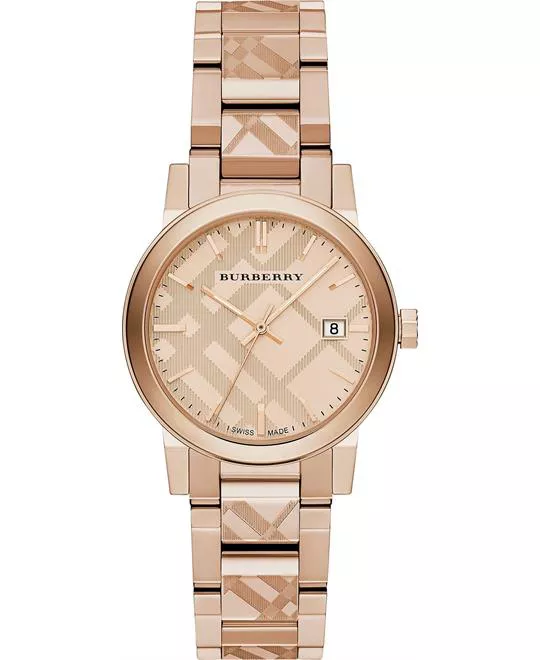 Burberry The City Rose Gold Stainless Watch 34mm