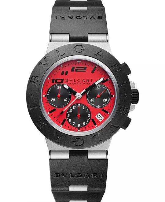 Bvlgari Aluminium Chronograph Automatic Red Watch 40mm