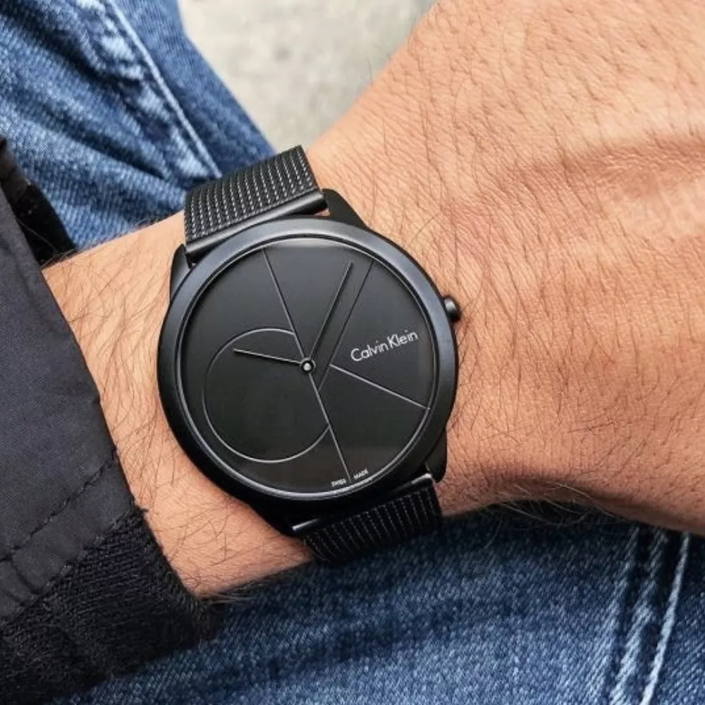 Calvin Klein Minimal Quartz Black Dial Watch 40mm