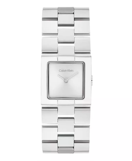 Calvin Klein Stainless Steel Square Bracelet White Watch 22mm