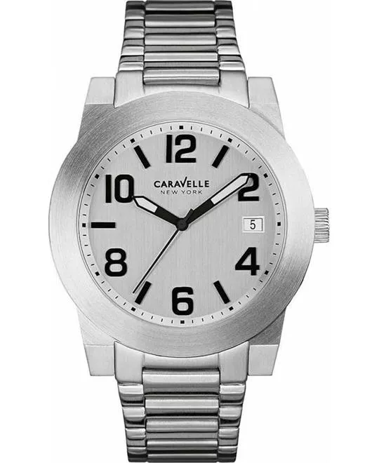 Caravelle New York Silver Dial Watch 44mm