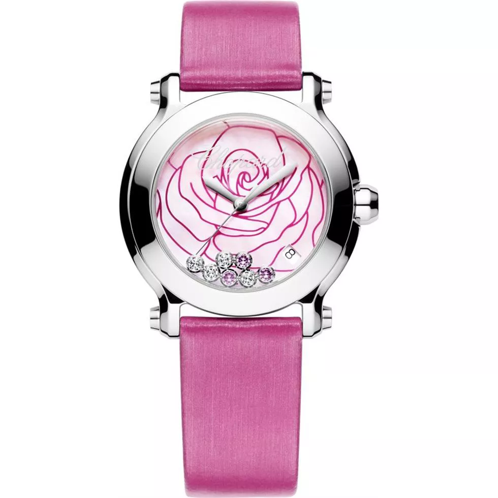 Chopard 278475-3029 Happy Pink Satin Watch 36mm