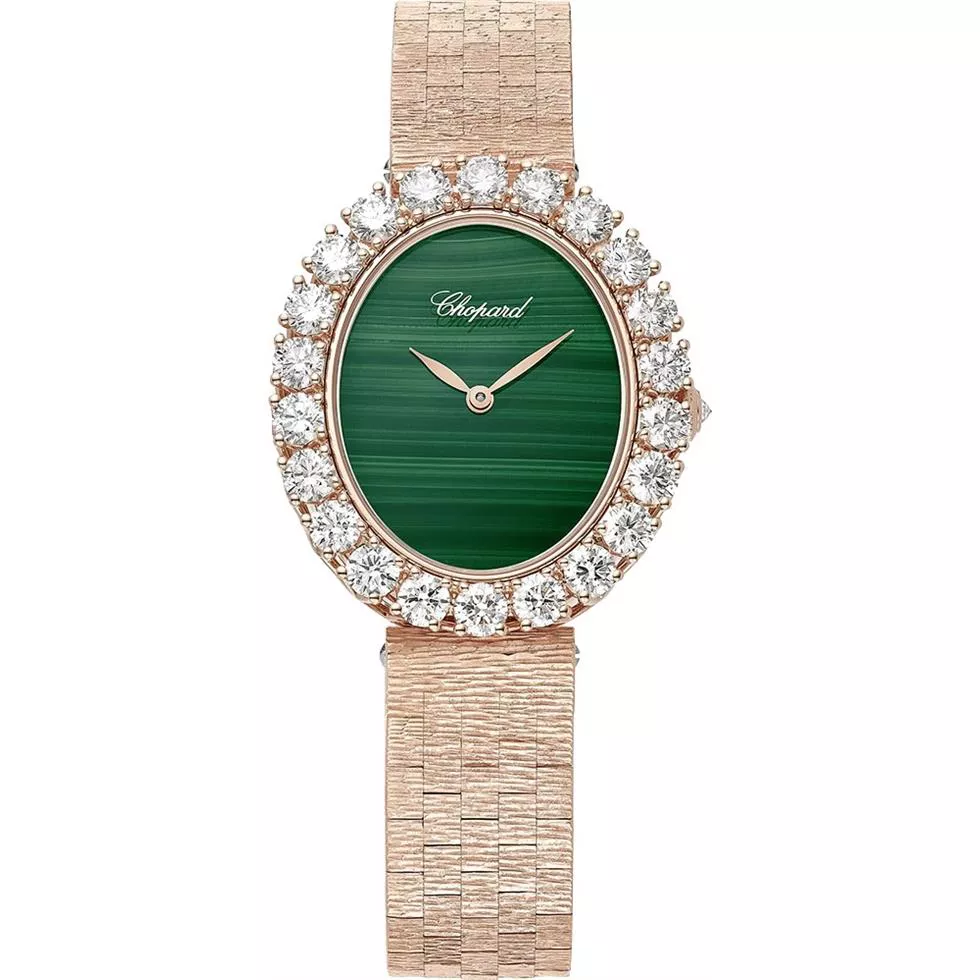 Chopard L Heure Du Diamant 10A384-5111 Green Watch 34 x 29mm