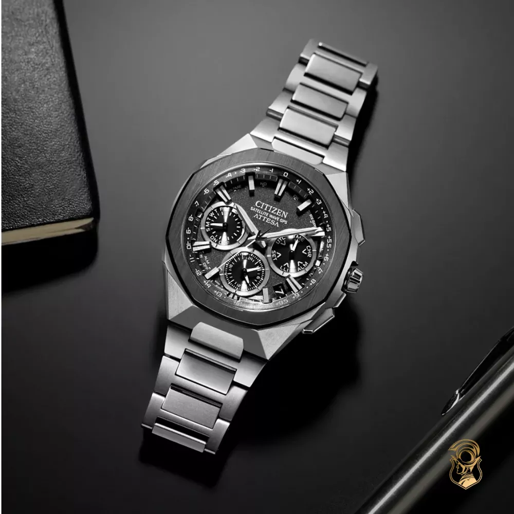 Citizen Attesa Gray Dial Super Titanium Bracelet Watch 44mm