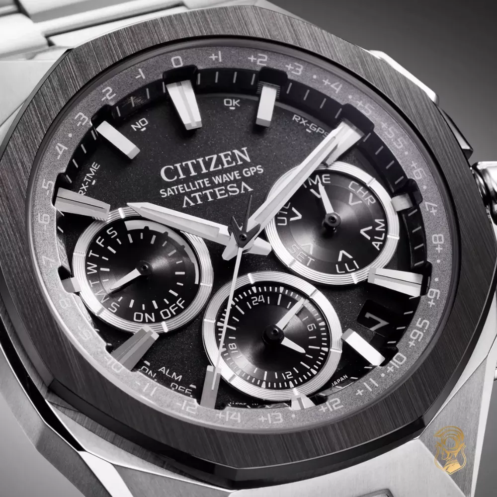 Citizen Attesa Gray Dial Super Titanium Bracelet Watch 44mm