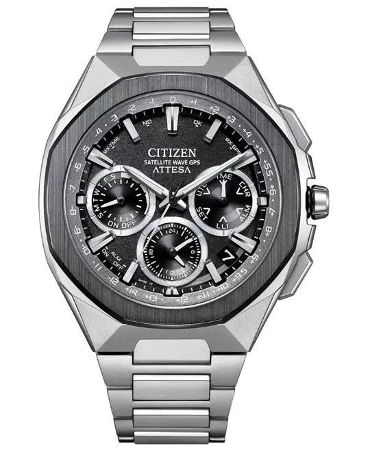 Citizen Attesa Gray Dial Super Titanium Bracelet Watch 44mm