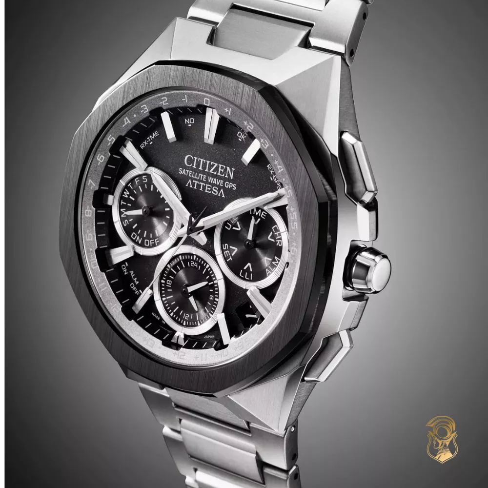 Citizen Attesa Gray Dial Super Titanium Bracelet Watch 44mm