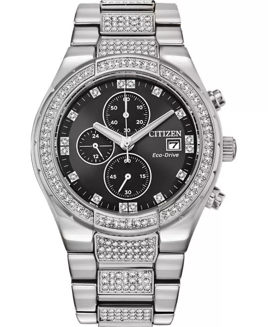Citizen Crystal Stainless Steel Watch 42mm