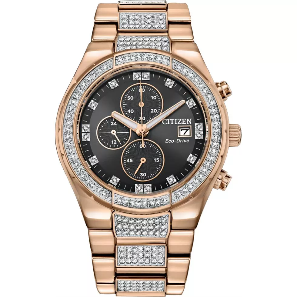 Citizen Crystal Stainless Steel Watch 42mm