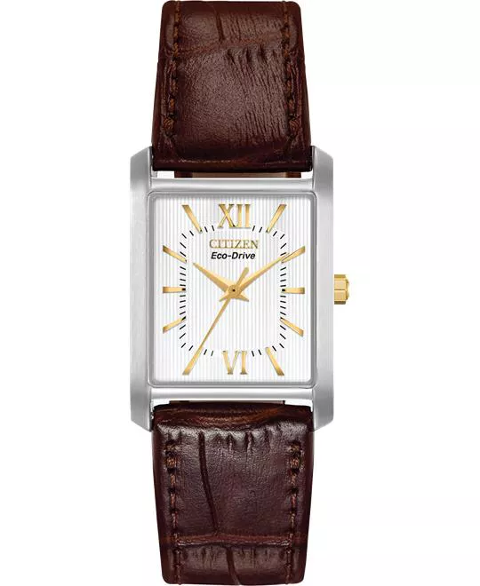 Citizen Eco-Drive Brown Leather Watch 26mm