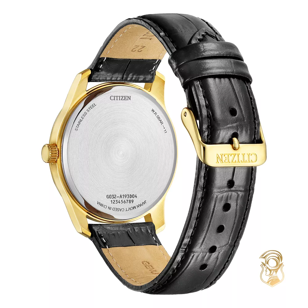 Citizen Gold Metal Black Dial Watch 42mm