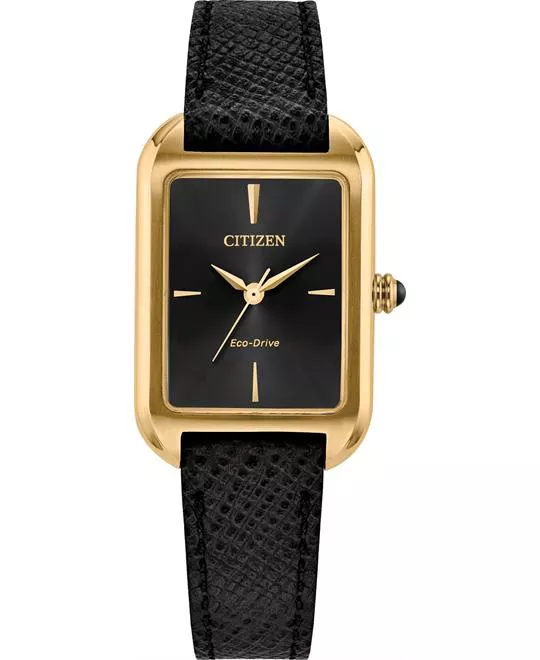 Citizen L Eco-Drive Black Dial Watch 23.5 x 35 mm
